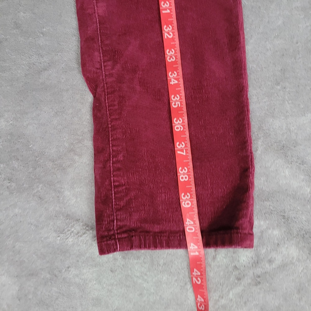 Christopher Blue 8 wine red corduroy pants slim leg mid rise twee preppy office - Picture 14 of 16